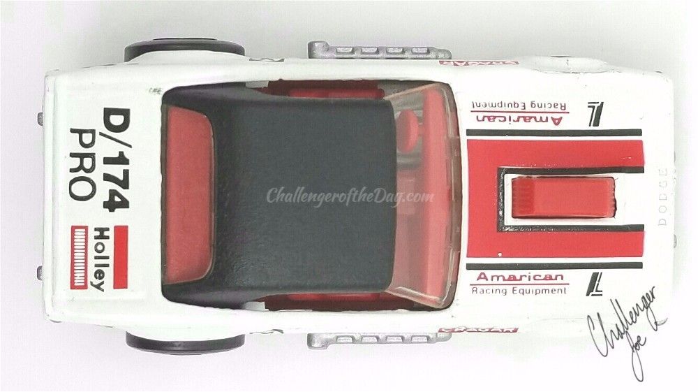 Top view of the Matchbox White Toyman Challenger MB White Toyman TV