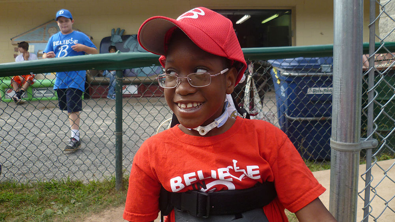 Challenger Miracle Field of Greater Rochester. Home of the Webster Challenger Baseball team. Challenger Baseball Player Photo