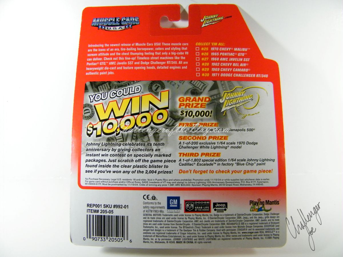 Richard Odie's 1971 Dodge Challenger RT340 Johnny Lightning (8).JPG