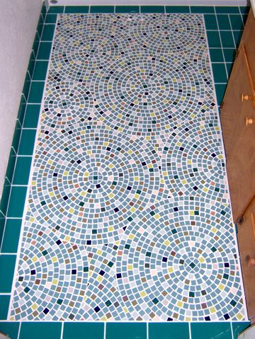 Geometric floor mosaic