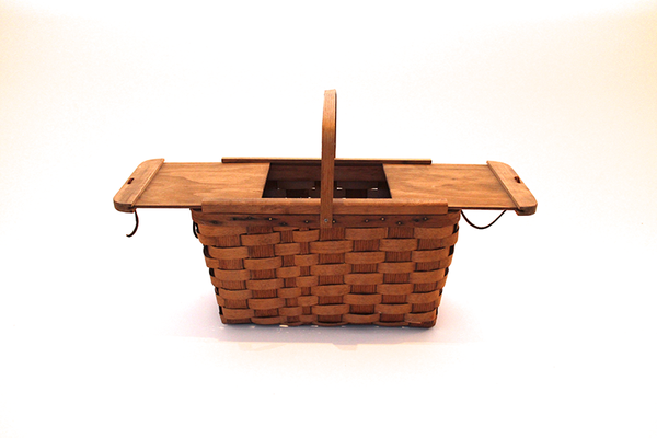 Woven Wooden Picnic Basket