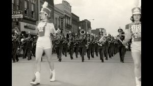 Marching Band 50s or so in front of Princeton Drug (1).jpg