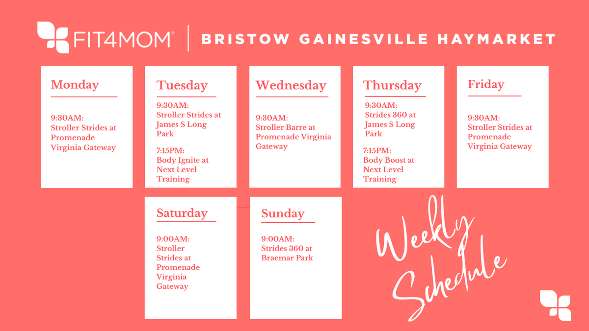 FIT4MOM - Our Weekly Schedule!  (Flyer (Landscape)) (8 × 10 in) (10 × 8 in) (Postcard) (Website).png