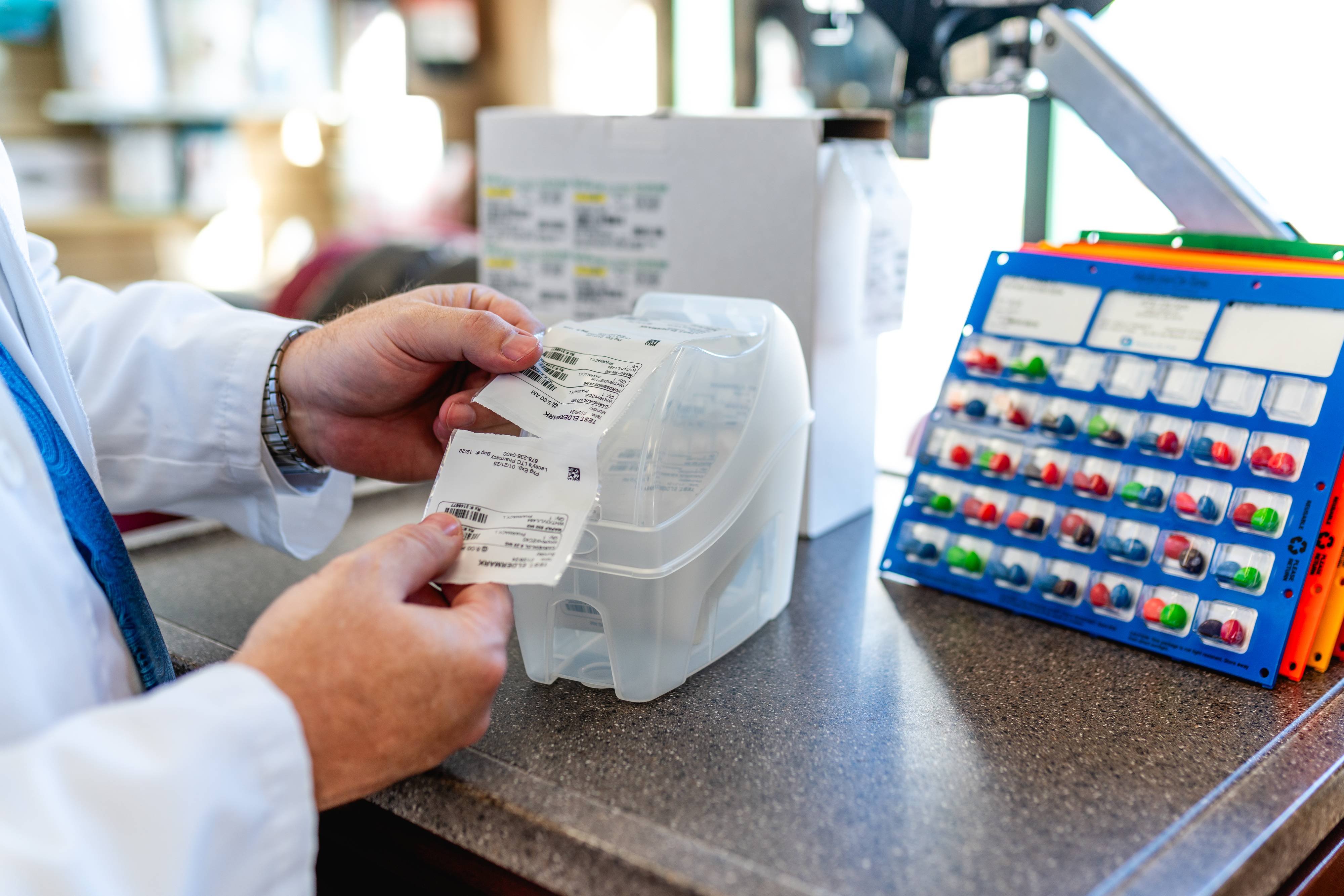 We offer multi-dose packaging that bundles your medications together by date and time. Multi-Dose Pill Packaging