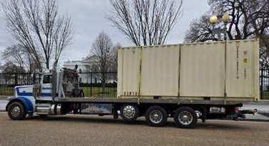 Container Movers Truck in front of White House