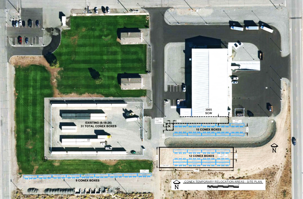 Original site plan for the Richland Washington container relocation project