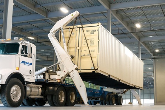 Shipping container moving equipment for on-site relocation