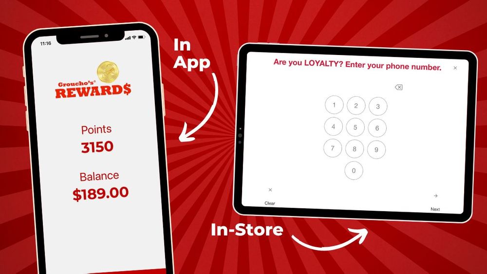 Track your REWARD$ points in the app or in-store!