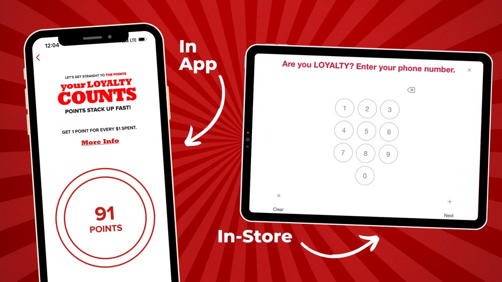 Enter Your Number In App or In-Store