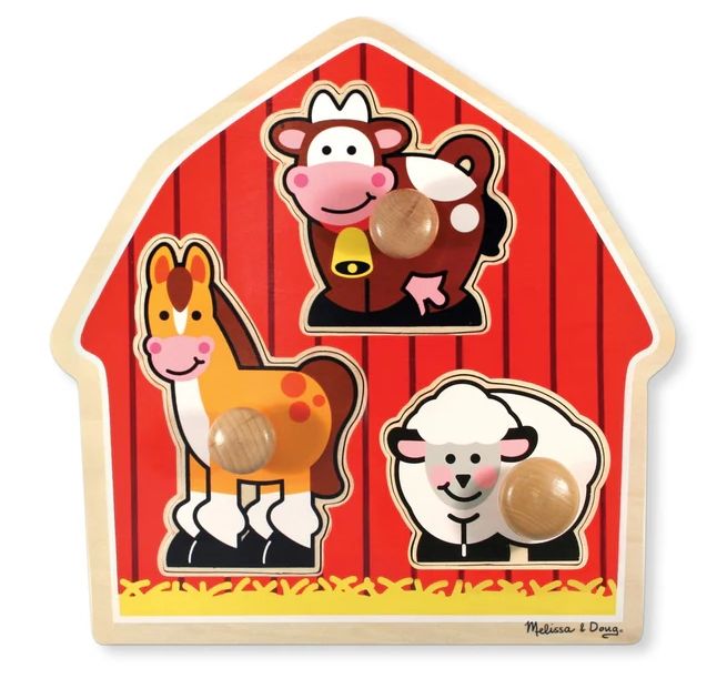 Barnyard Animals Jumbo Knob Puzzle - 3 Pieces