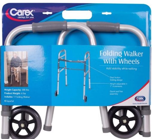 Completely Foldable Walker with Wheels