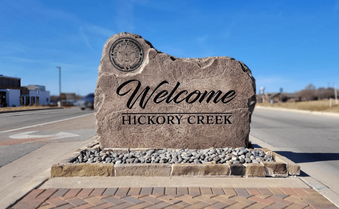 Custom Engraved Community Welcome Boulder Sign – Hickory Creek by Boulder Designs