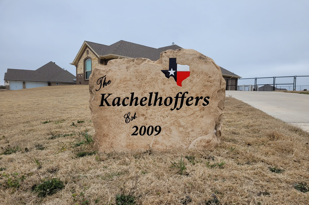 Custom Family Name Boulder Sign