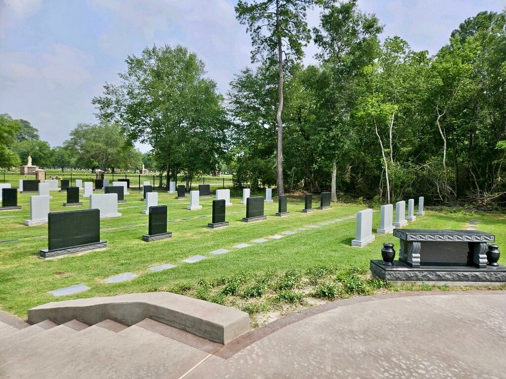 Stone pavilion overlook at Shalom Baruch Jewish cemetery