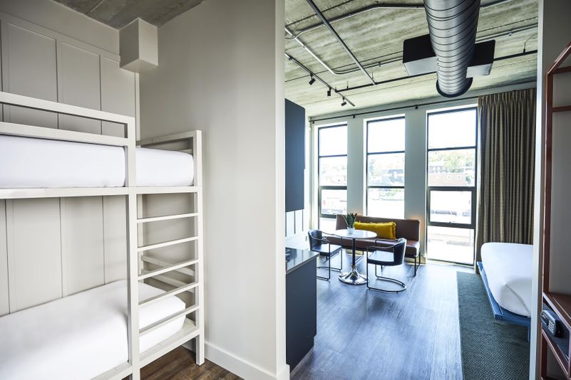 King + Twin Bunk Beds Studio Suite with Kitchenette