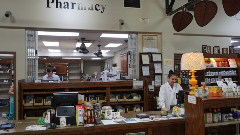 Harvest Drug and Gift counter