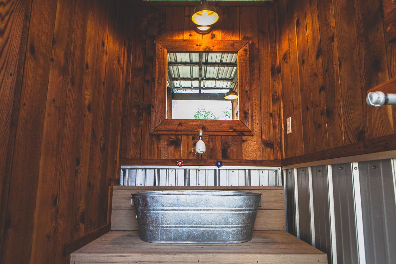 interior of cabin restrooms canyon lake cabin rentals