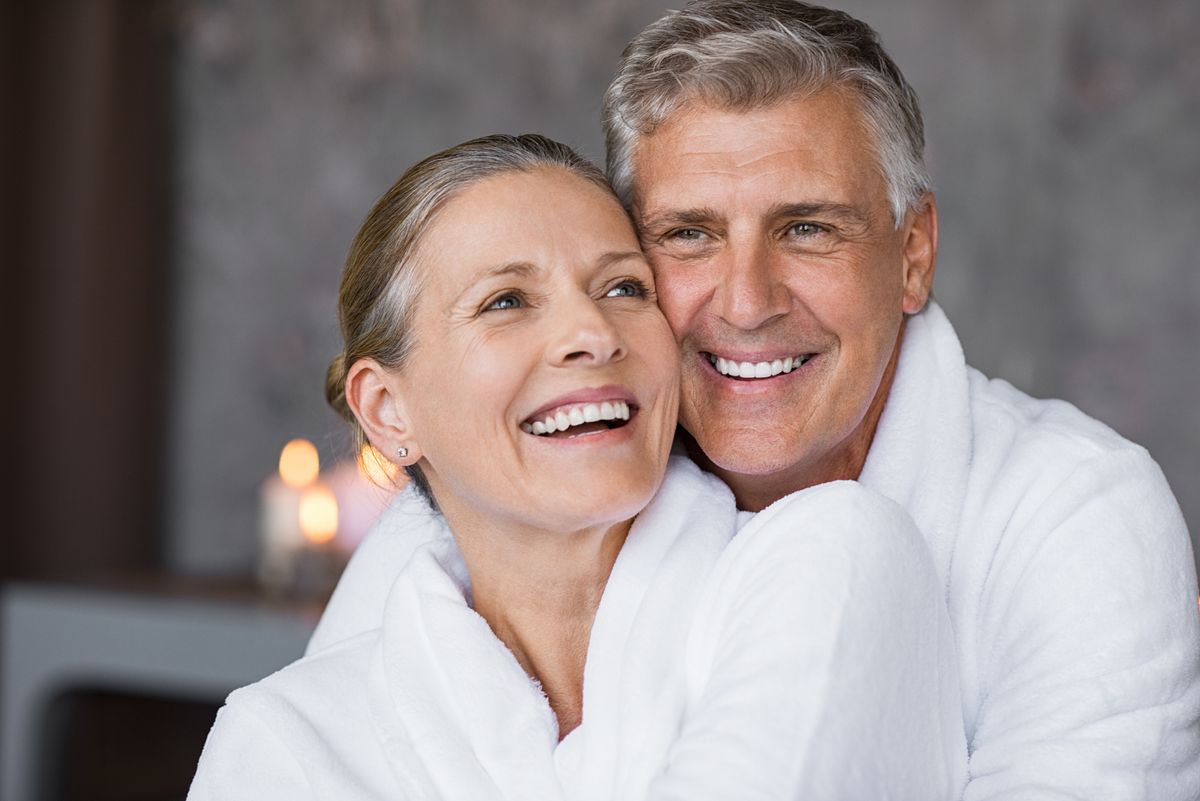 older couple at spa