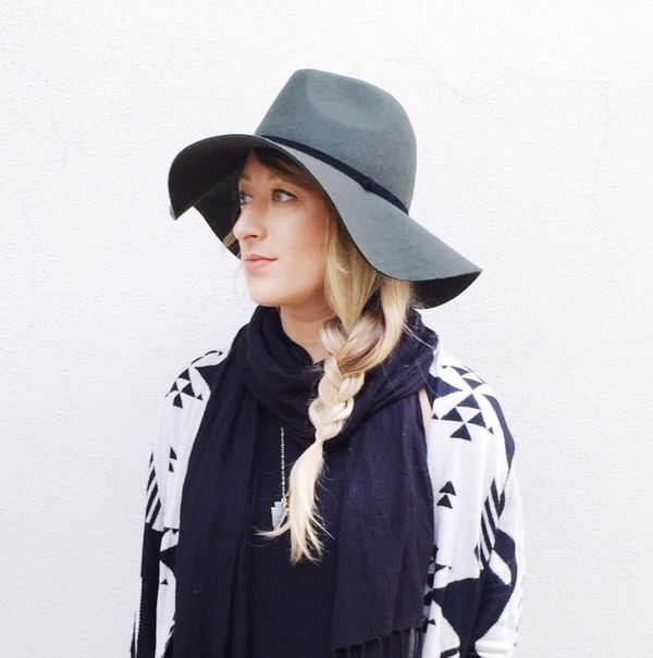 Side Braid with Panama Hat