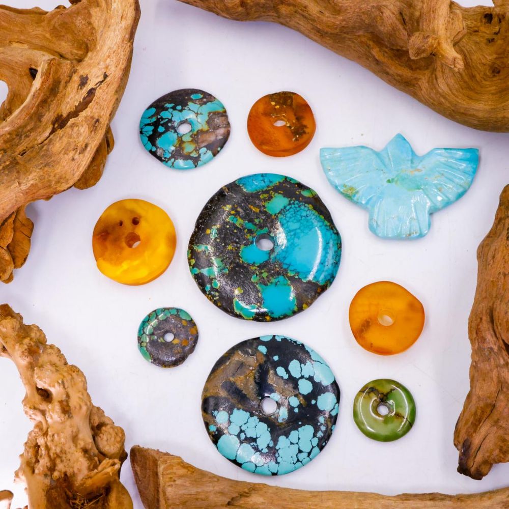 Turquoise and Amber bead Collection -2.jpg