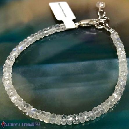 Faceted Rainbow Moonstone Bracelet
