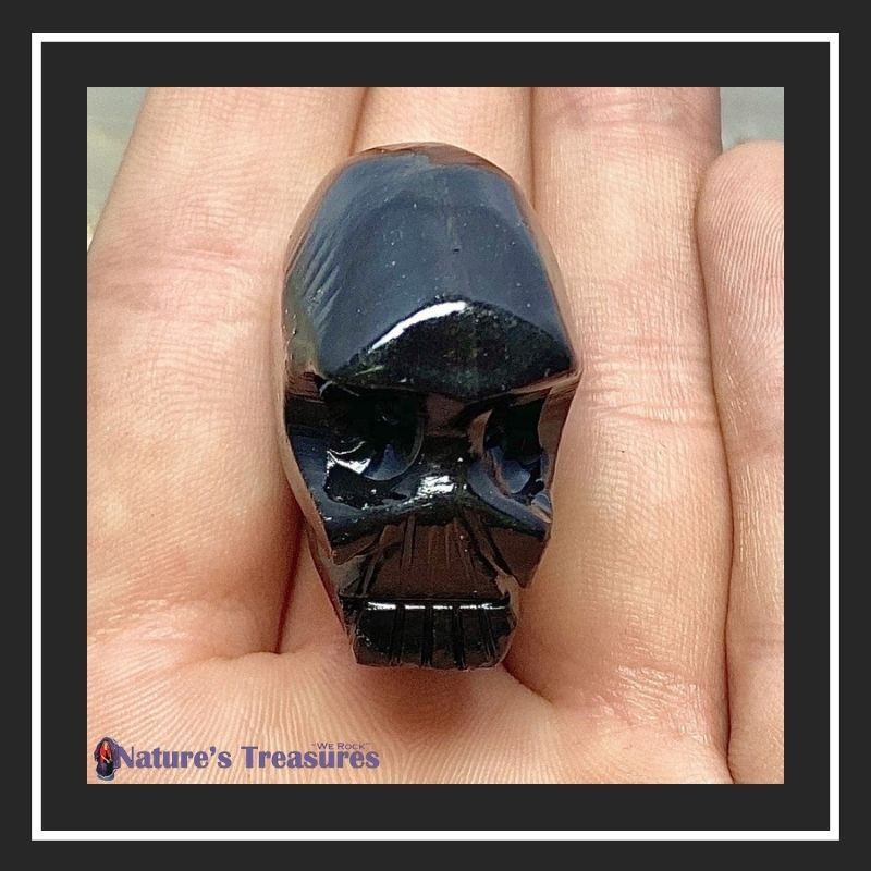 Black Onyx January Birthstone Crystal Skull