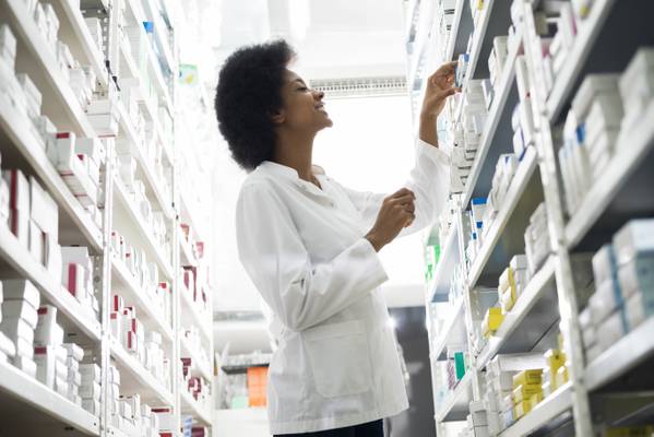 Pharmacist working with medications Clinic Drug Store