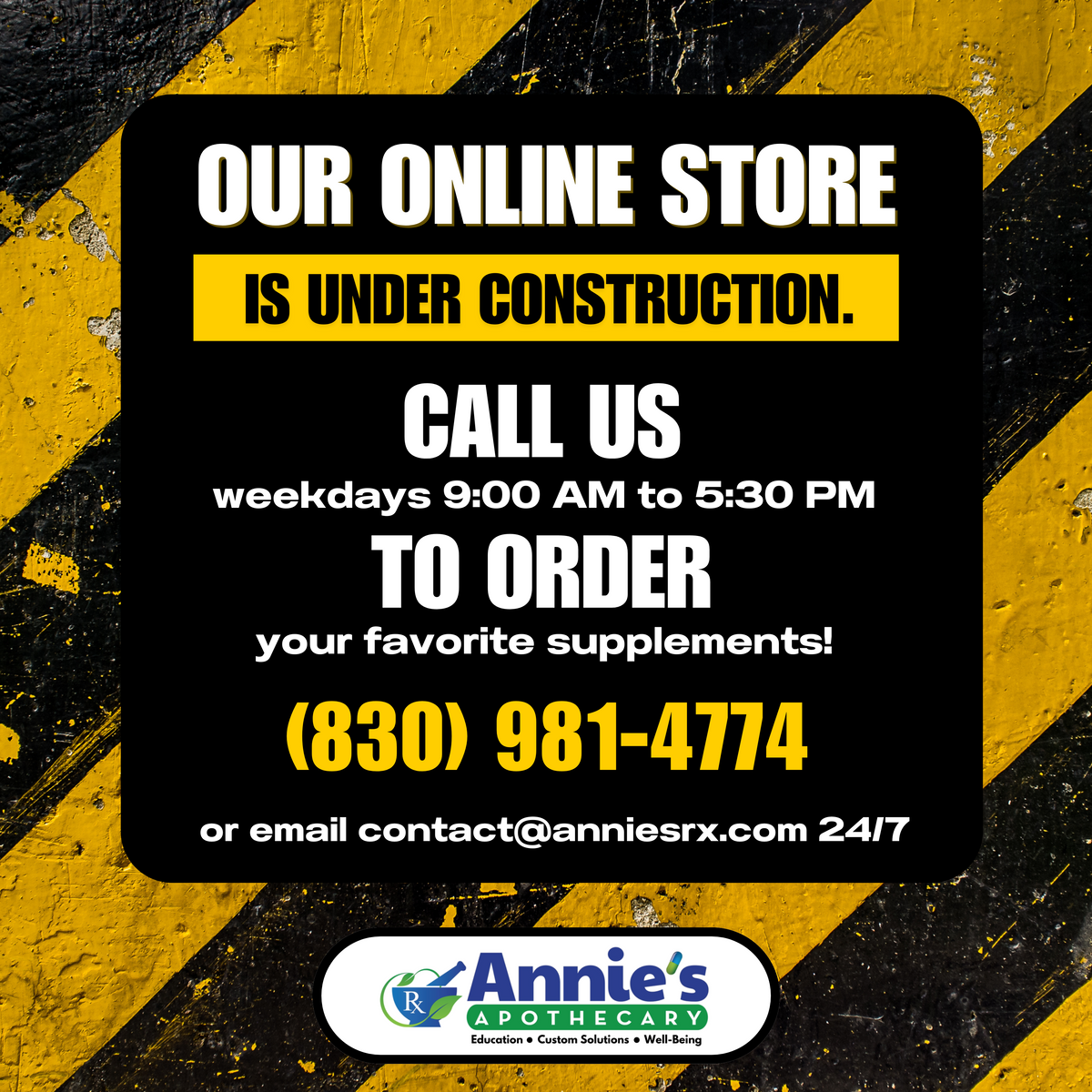 Annie's webstore under construction.png