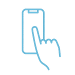 Icon of person touching phone Refill On-the-Go
