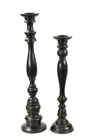 McLaren's Antiques & Interiors - Black Candleholders