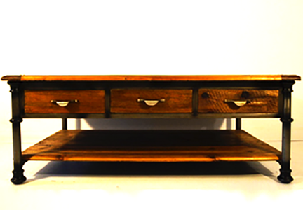 drawer coffee table vintage industrial style furniture