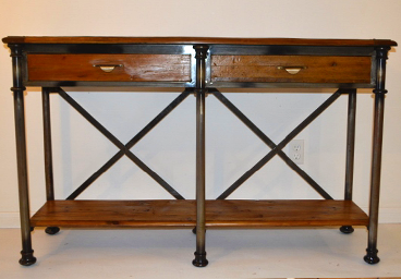industrial console table antiques in round top