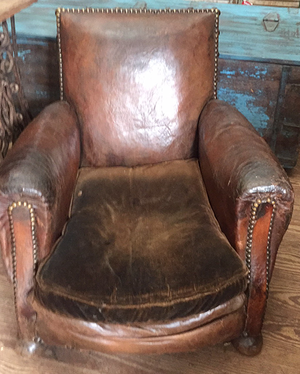 leather club chair antique french