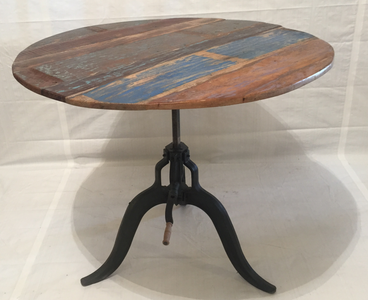 teak crank table repurposed furniture