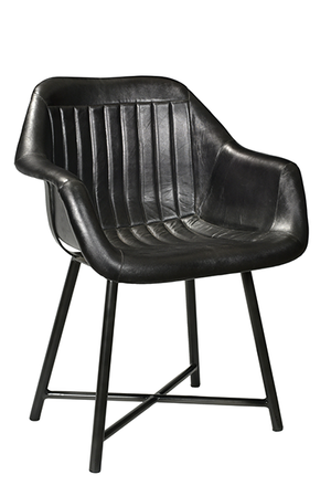 McLaren's Antiques & Interiors - Black Leather Chair