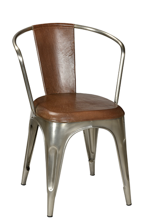 McLaren's Antiques & Interiors - Iron Leather Dining Chair
