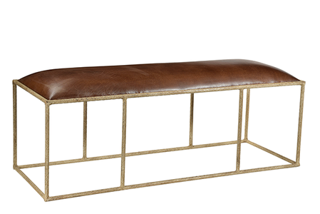 McLaren's Antiques & Interiors - Iron Leather Bench
