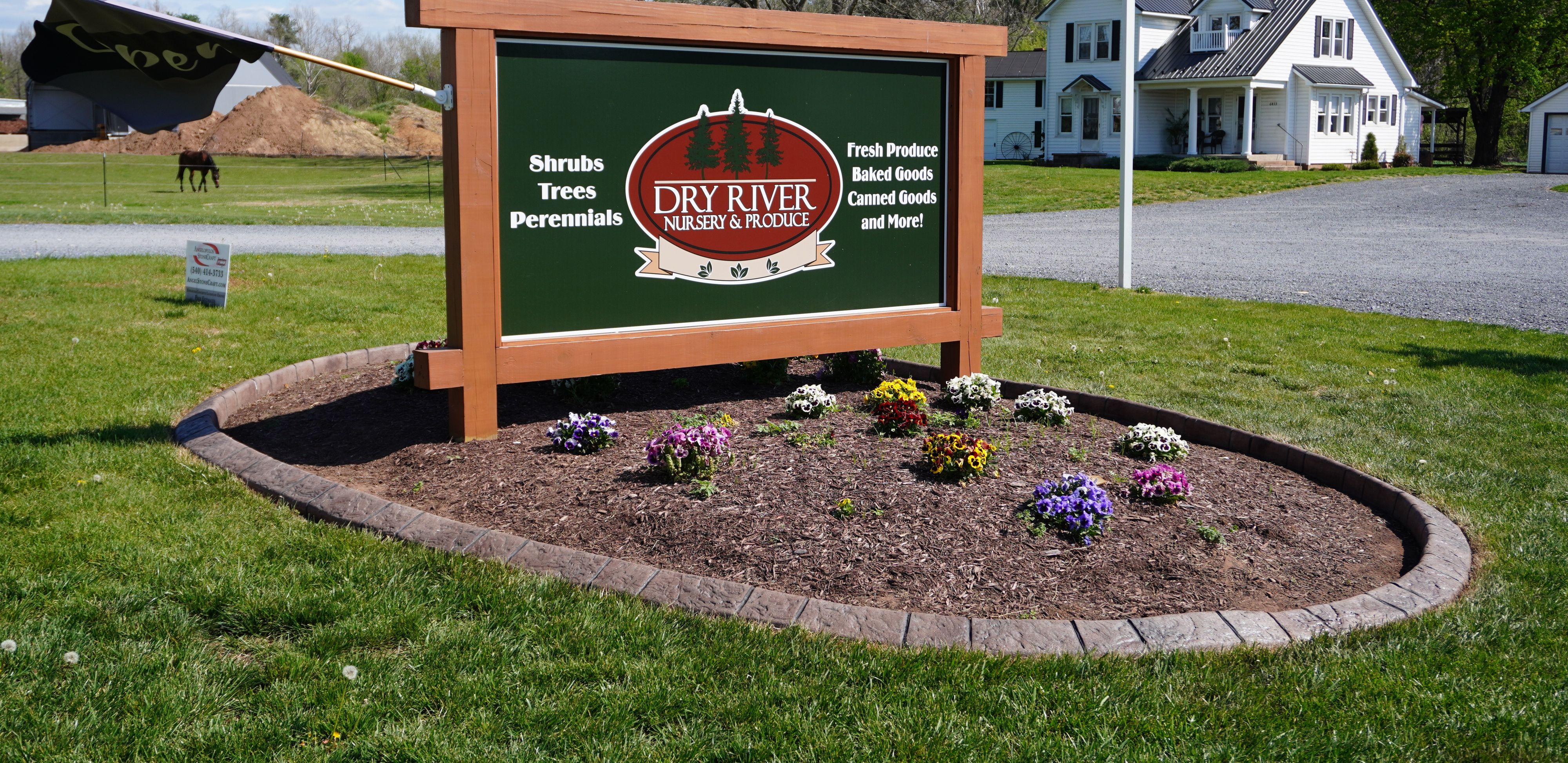 Decorative Stamped Concrete Landscape Curbing – Dry River Nursery, Dayton VA
