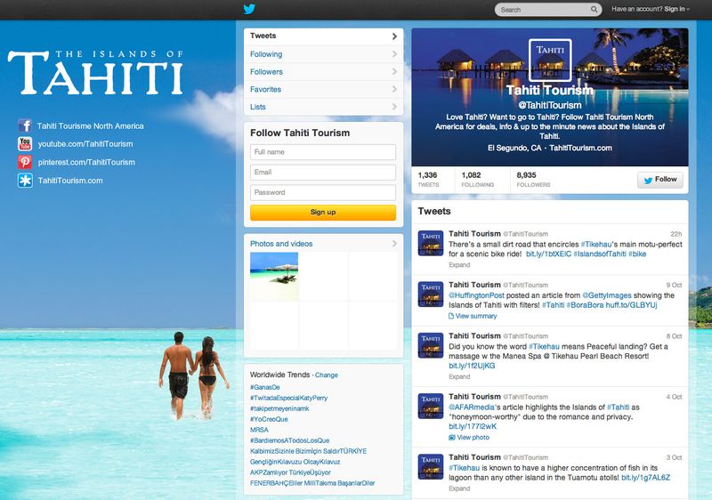 Tahiti Tourism Twitter