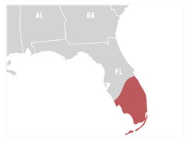Concrete Cutting Services in Southeast Florida and the Miami, Tampa, West Palm and Ft. Lauderdale areas map-florida.png