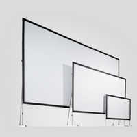 Three different sized projection screens 