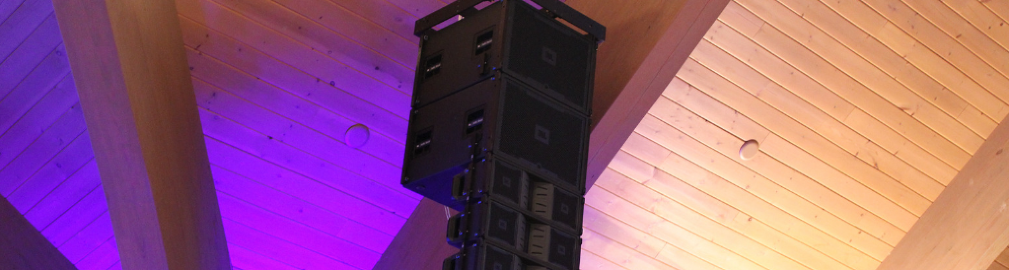 Close up of hanging JBL Speaker