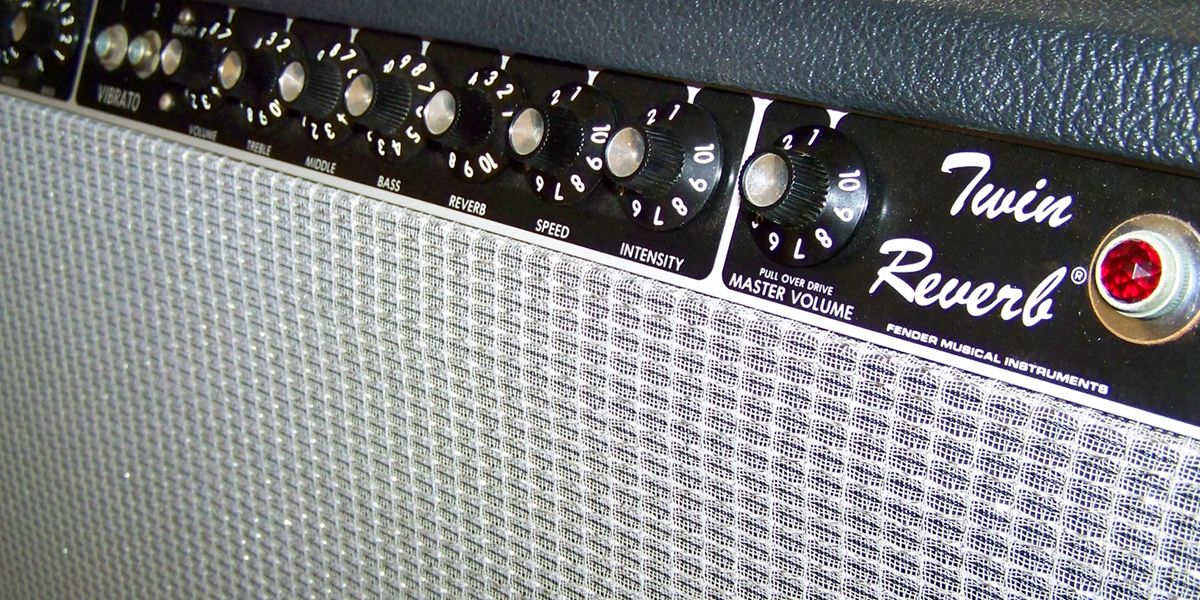Close up of Twin Reverb Fender Amp