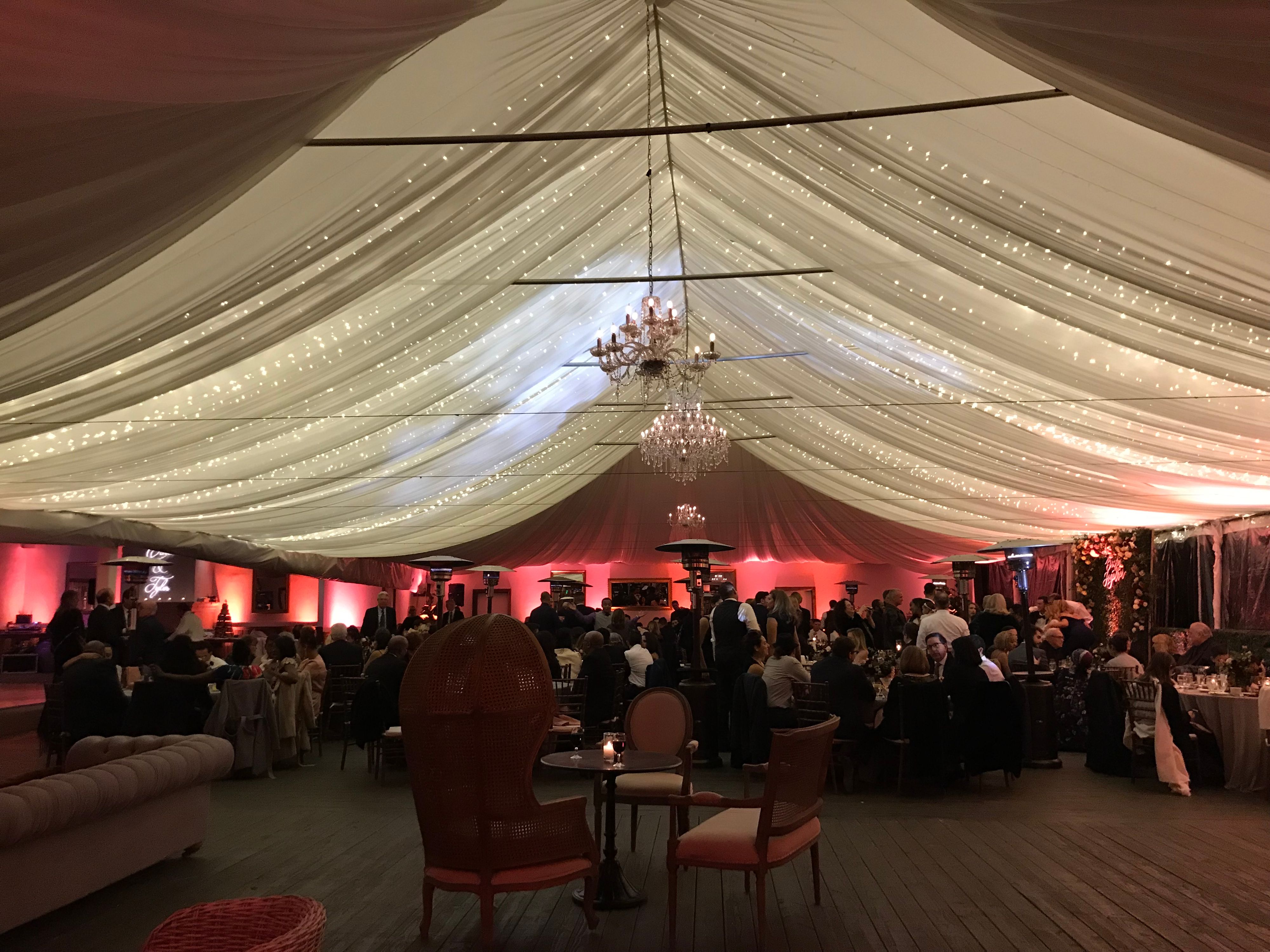 Wedding Lighting in tent 