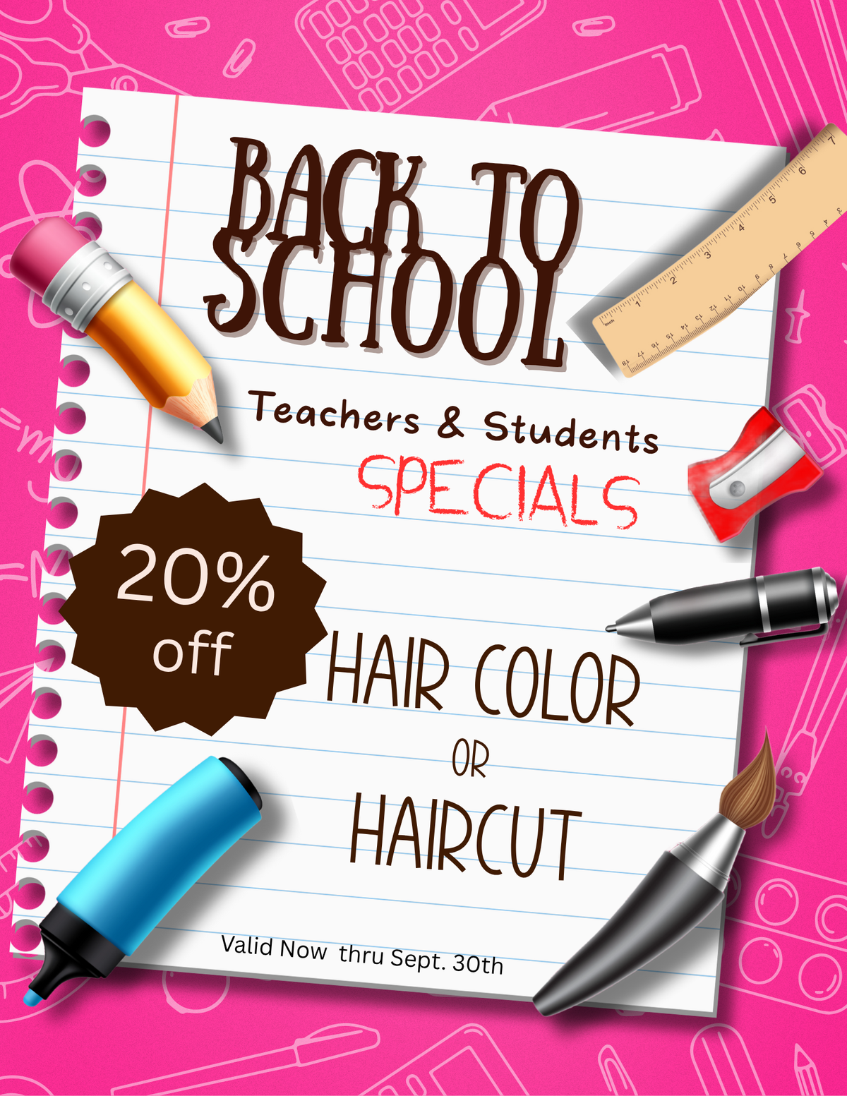 Student and Teacher Specials