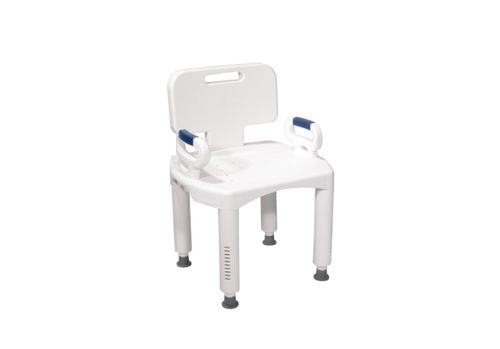 McKesson Plastic Bath Bench with Removable BACK, 21.25 inch Seat Width, 350 lbs Weight Capacity, 1 CT, White