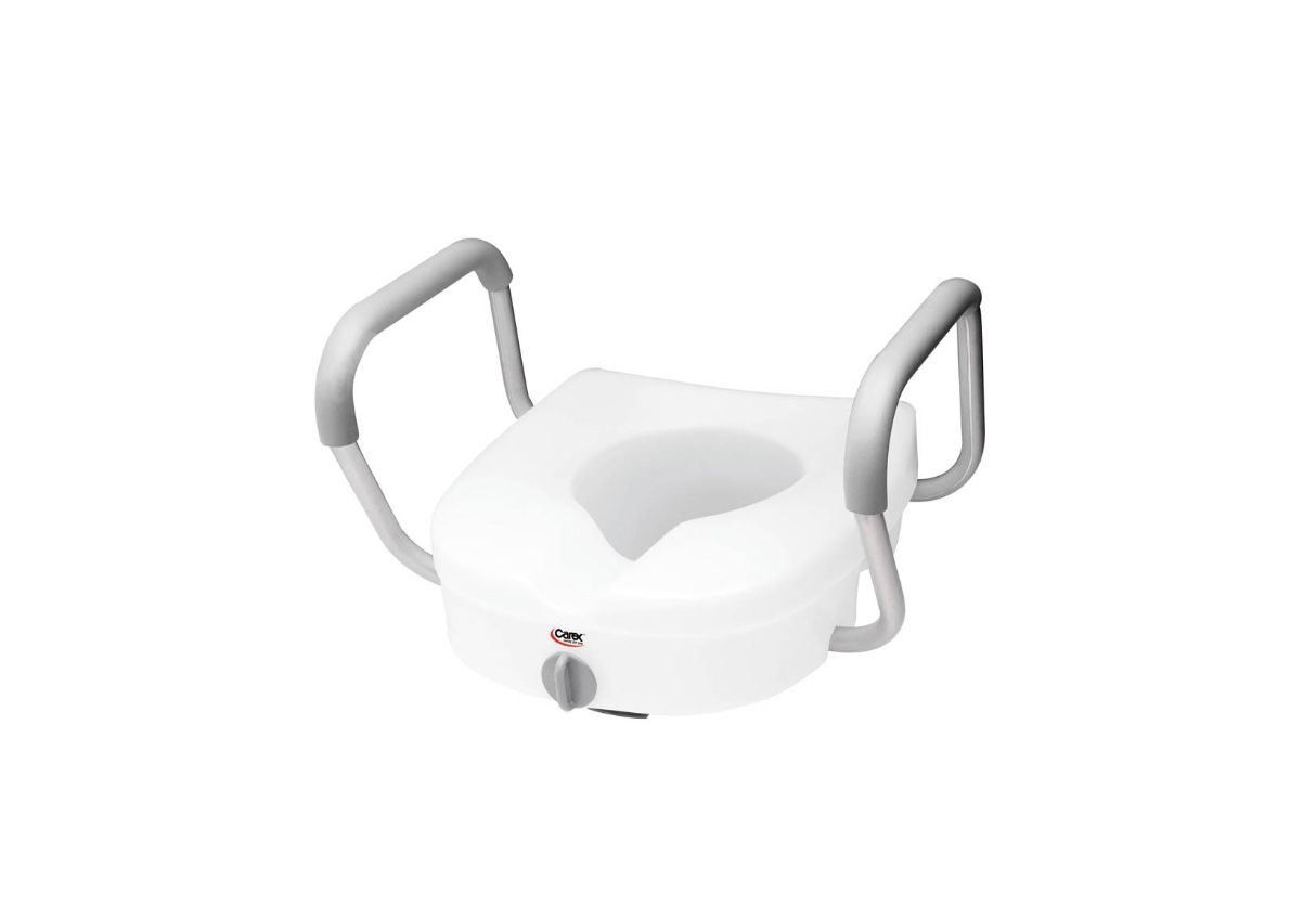 Carex Raised Toilet Seat - E-z Lock, with Arms