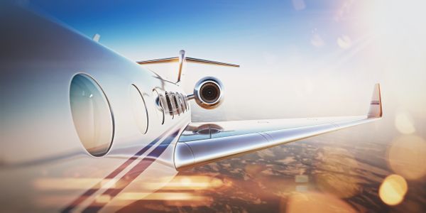 Airplane flying in the sky. Travel Vaccines