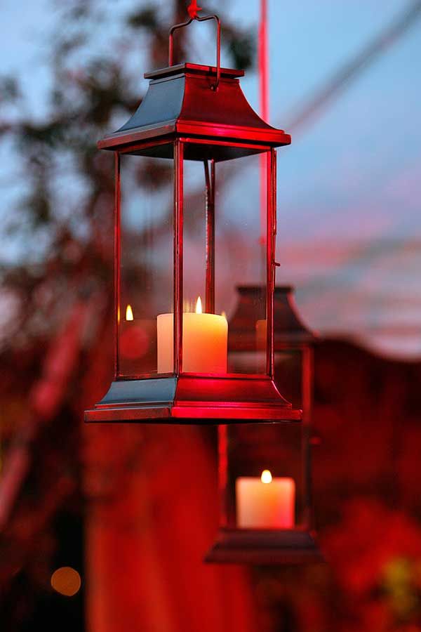 outdoor lantern with candle