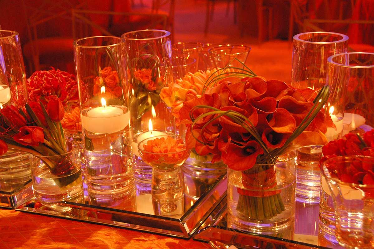 red rose centerpieces
